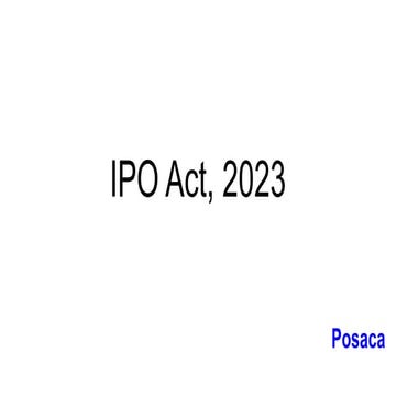 IPO act 2023 compiled pdf list post office act 2023