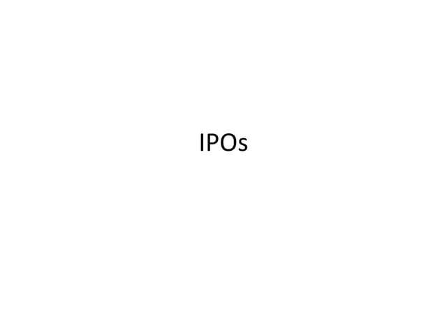 The Initial Public Offering Ipo The Initial Public Offering Ipo