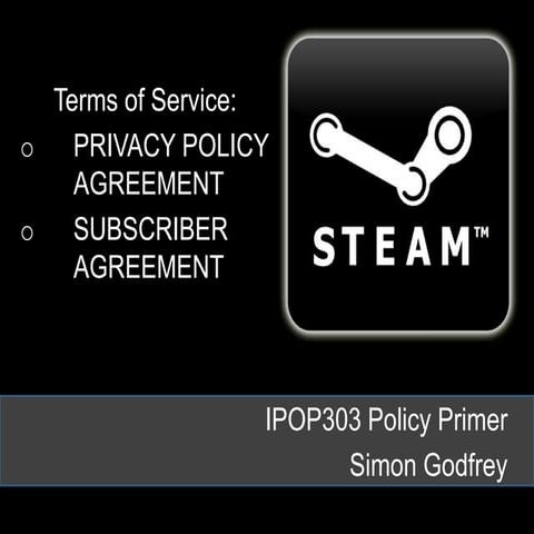 Steaming Pile of Terms of Service: A Policy Primer Presentation