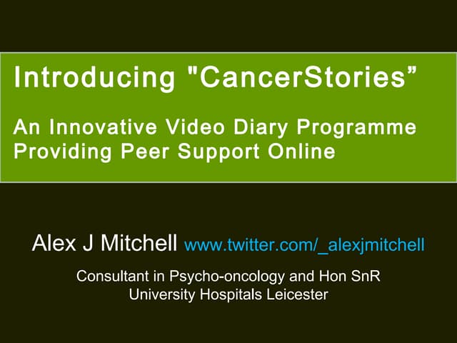 15th IPOS - Introducing CancerStories in Rotterdam, NL (Nov2013)