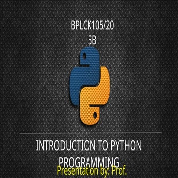 Python basics | PPTX