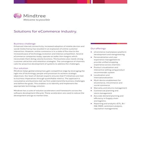 Solutions for eCommerce industry.