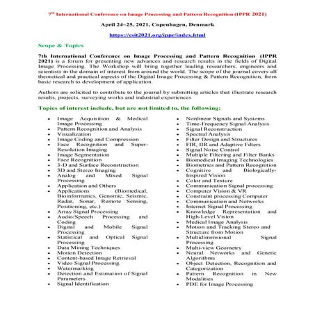 Call for Papers - 11th International Conference on Digital Image ...