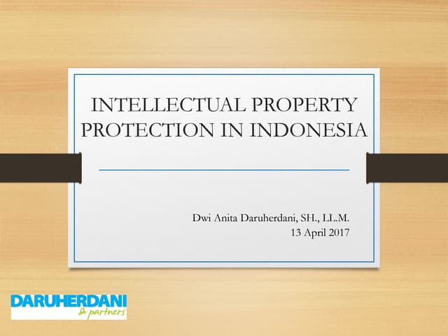 Dwi Anita Daruherdani - IP protection and IP trading in your business