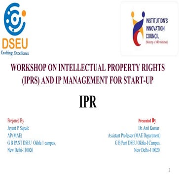INTELLECTUAL PROPERTY RIGHTS - PATENTS AND COPYRIGHTS