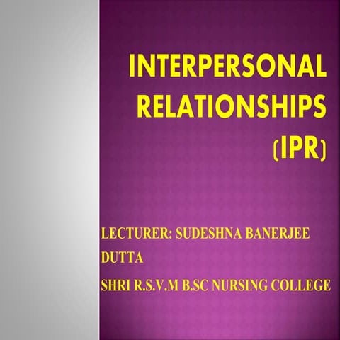 INTERPERSONAL RELATIONSHIPS