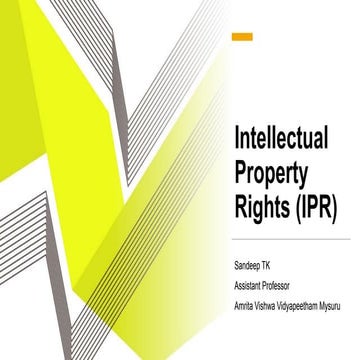 Intellectual property rights (IPR) 