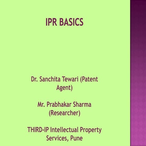 Ipr basics | PPT | Free Download