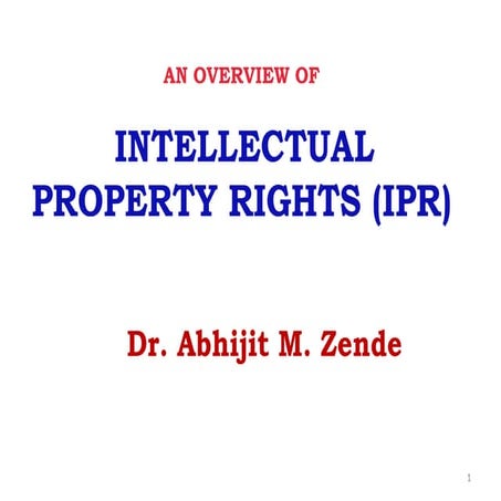 Intellectual Property Rights  Basics and its Details