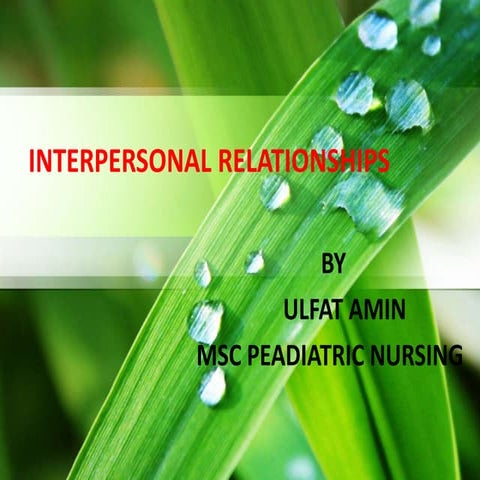 Intarpersonal relationship