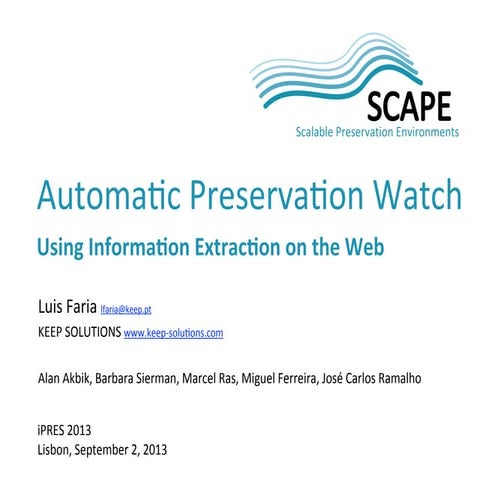 Automatic Preservation Watch