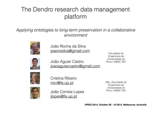 The Dendro research data management platform: Applying ontologies to long-ter...