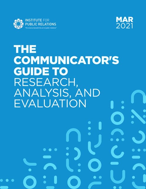 IPR Communicator's Guide to Research, Analysis, and Evaluation