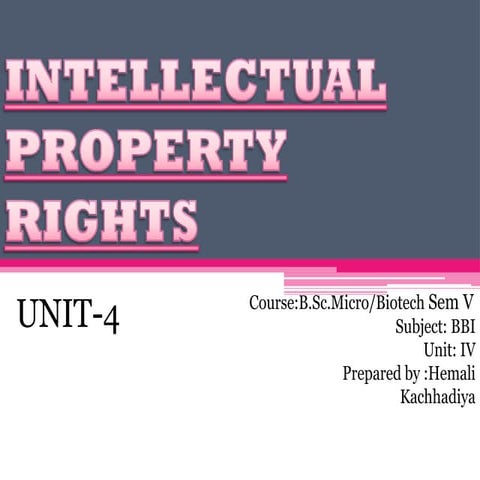 IPR Introduction for life sciences .pptx