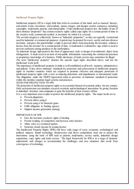 IPR notes