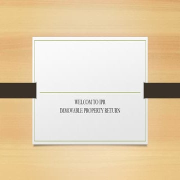 IPRR PPT IMMOVABLE PROPERTY TRANSACTIONS | PPTX