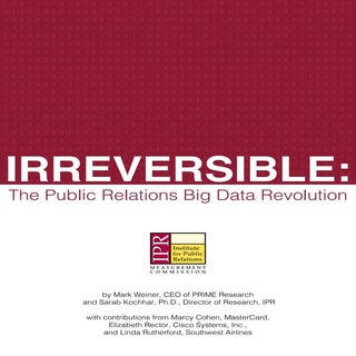 Irreversible: The Public Relations ...