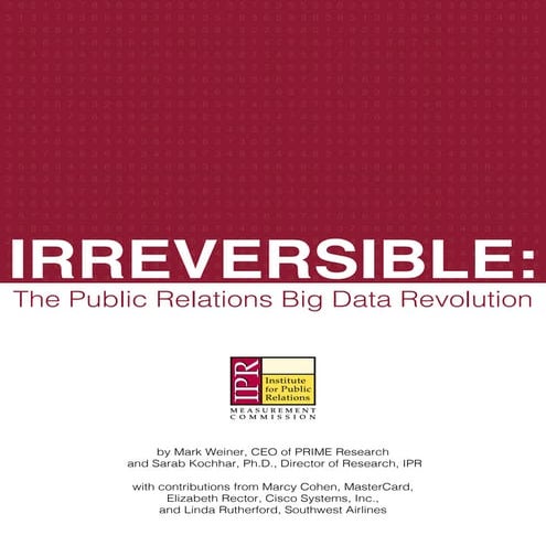Irreversible: The Public Relations Big Data Revolution