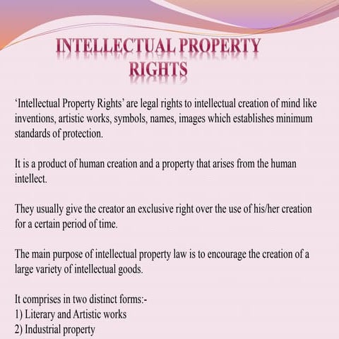INTELLECTUAL PROPERTY RIGHT(IPR)