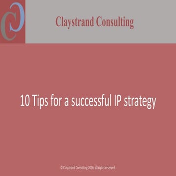 10 tips for a successful IP strategy