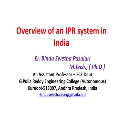 Overview of an IPR system