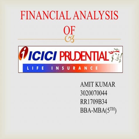 financial analysis of icici prudential life insurance
