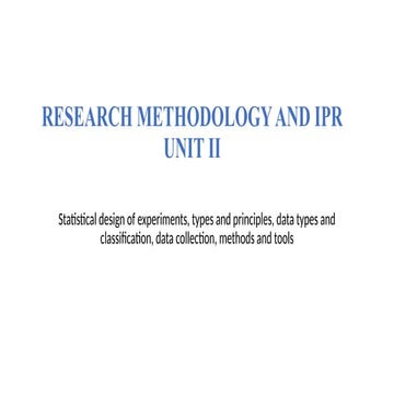 Comprehensive Research Methodology, Statistical Design, Data Collection ...