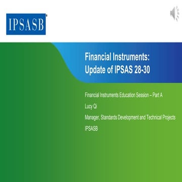 Financial Instruments Education Session Part A