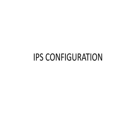 IPS CONFIGURATion of devices. Information security