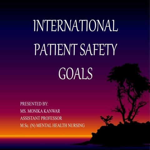International Patient Safety Goals (IPSG)