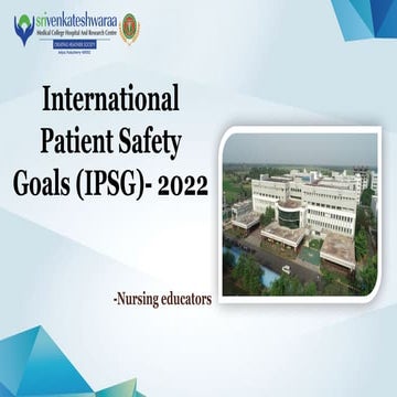 patient safety goals in healthcare industry