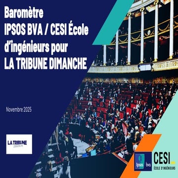 Baromètre Politique Ipsos bva-CESI école d'ingénieurs pour La Tribune Dimanche - Novembre 2025