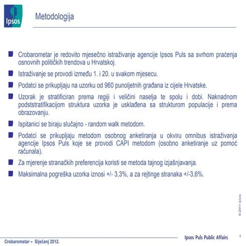 Ipsos Puls Crobarometar - EU referendum 2012
