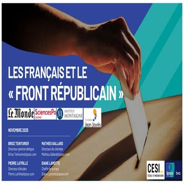 Les Français et le "Front républicain" - novembre 2025