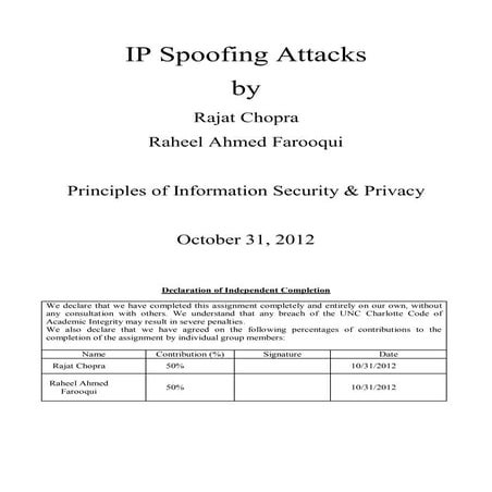 Ip spoofing attacks