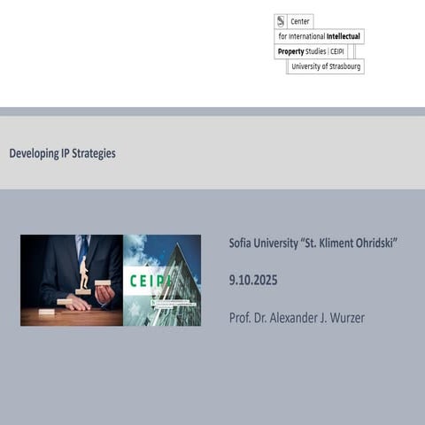 IP Strategy Lecture for Sofia University, Bulgaria