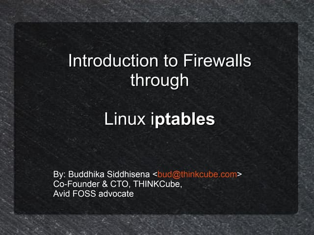 Introduction to firewalls through Iptables