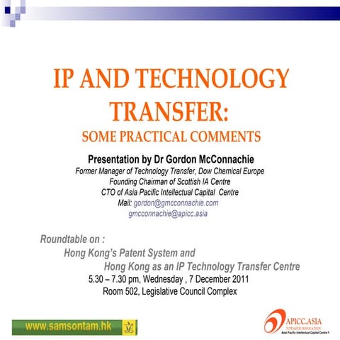 IP & Tech-transfer (7 Dec 2011)