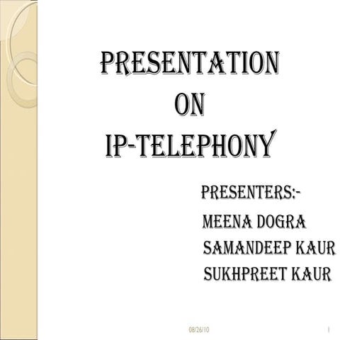 Iptelephony ppt