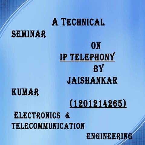 Ip Telephony Ppt Ppt
