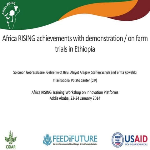 Africa RISING achievements with demonstration / on farm trials in Ethiopia
