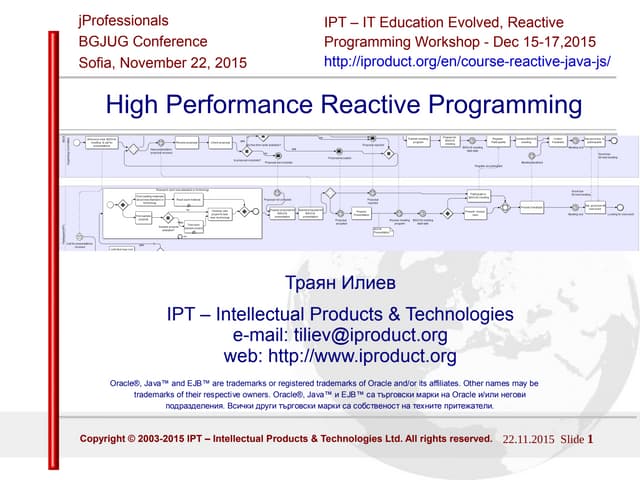 IPT High Performance Reactive Programming with JAVA 8 and JavaScript