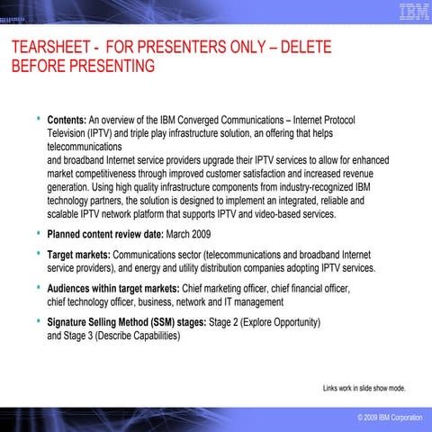 IBM IPTV client presentation offering