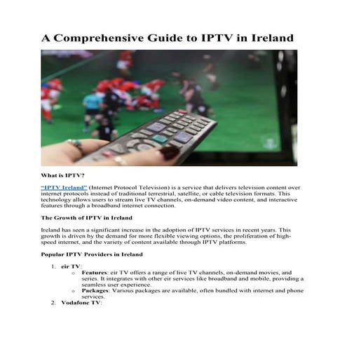 A Comprehensive Guide to IPTV in Ireland