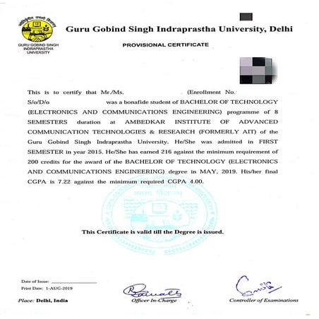 IPU BTech Marksheets