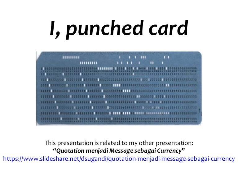 I, punched card