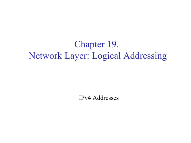 I pv4 addressing