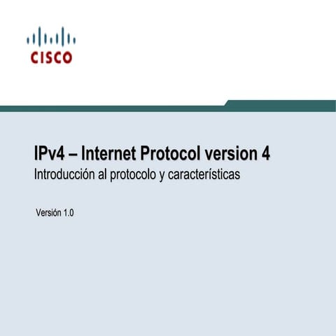 IPv4 - Internet Protocol version 4 v1.0 | PPT