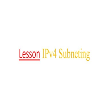 I pv4 subneting