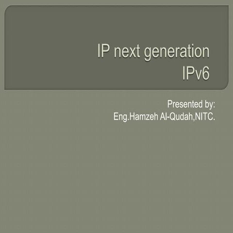 IPV6 INTRODUCTION | PPTX